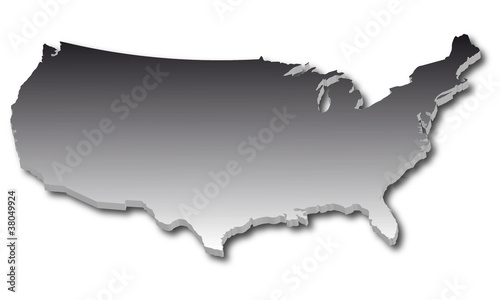 USA Amerika 3D Karte