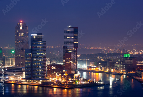 Rotterdam skyline at night © VanderWolf Images