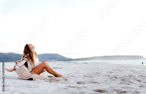 beach woman carefree