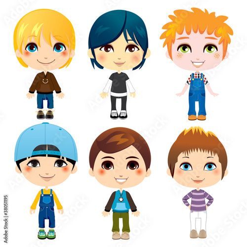 Six cute little boys