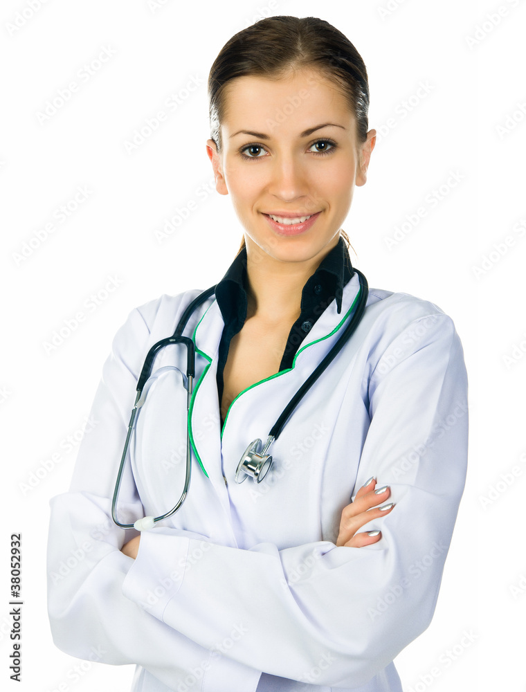 Smiling medical doctor woman with stethoscope Smiling medical doctor woman with stethoscope