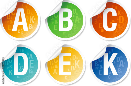 Vitamins stickers set