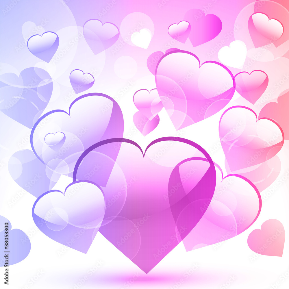 valentine hearts pink and purple