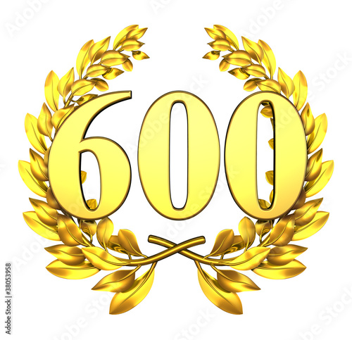 600 sixhundred number laurel wreath