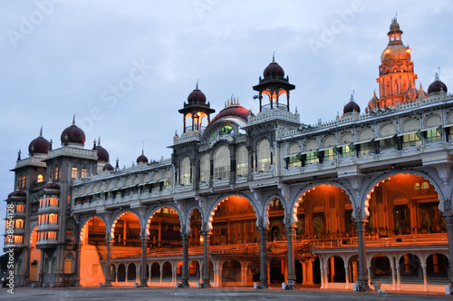 The Mysore Palace at night (India)
