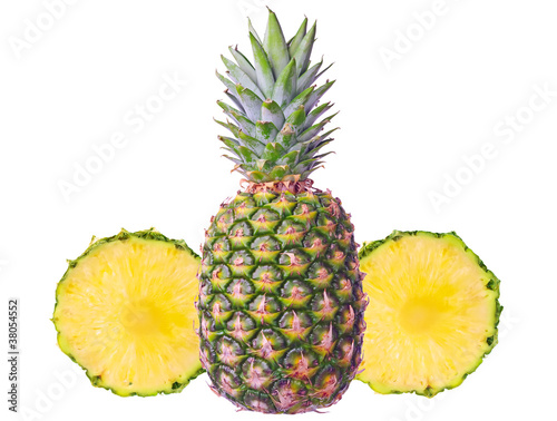 Pineapple with two slices