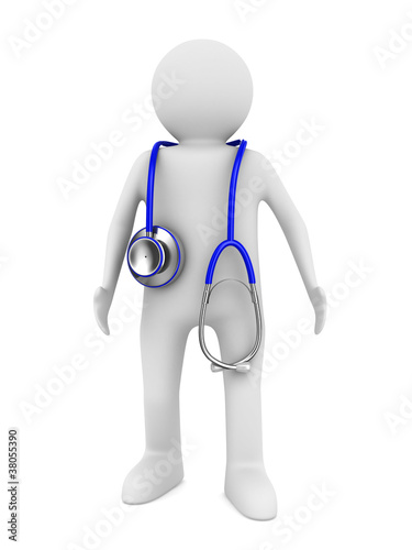doctor with stethoscope on ...
