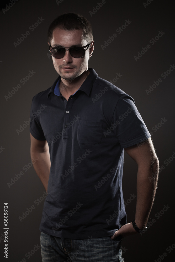 Young attractive man with sunglasses