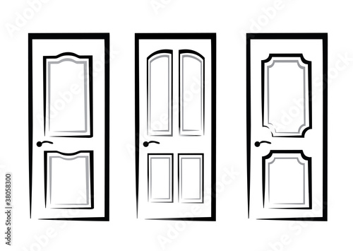 doors collection of isolated illustration