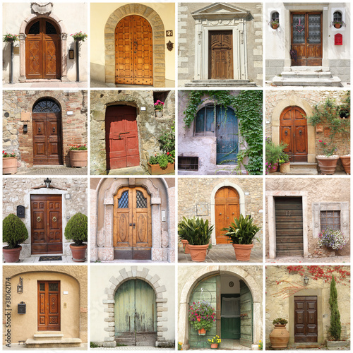 Fototapeta Naklejka Na Ścianę i Meble -  collage with  italian doors