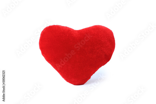 Plush valentine's hearts isolated on white