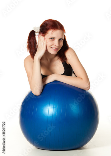 Woman with gymnastic ball