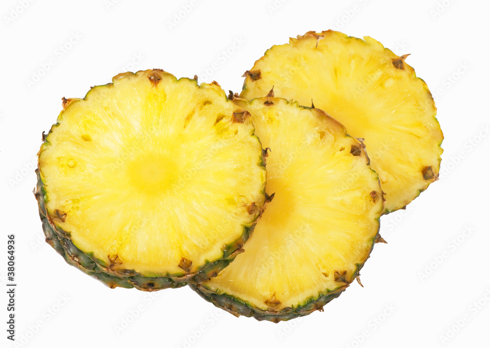 Fresh slice pineapple on white background Fresh slice pineapple on white background