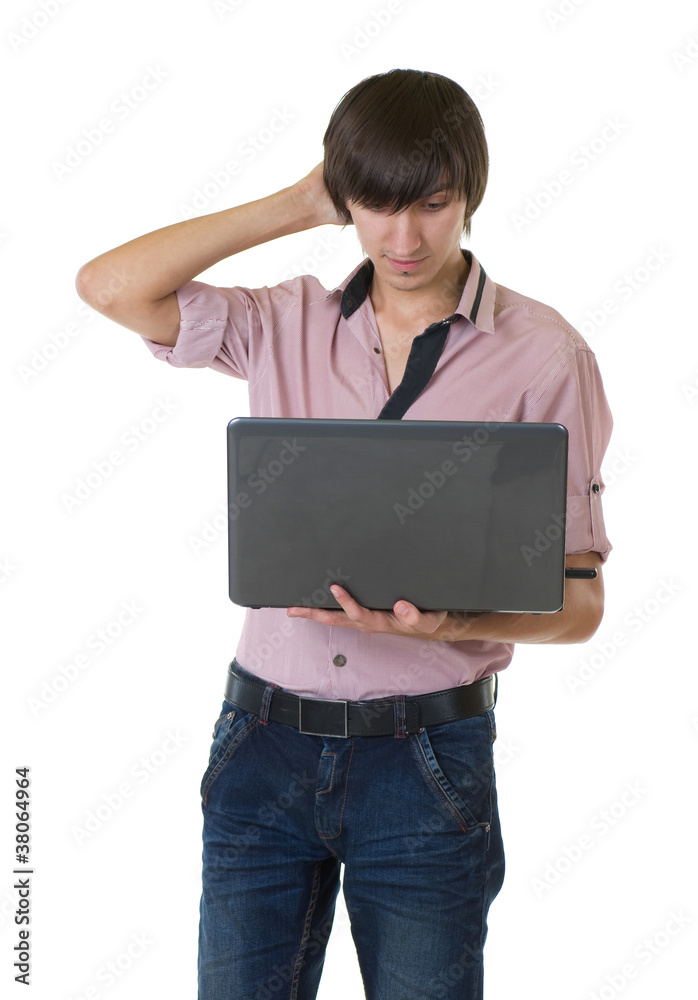 Young business man with notebook Young business man with notebook