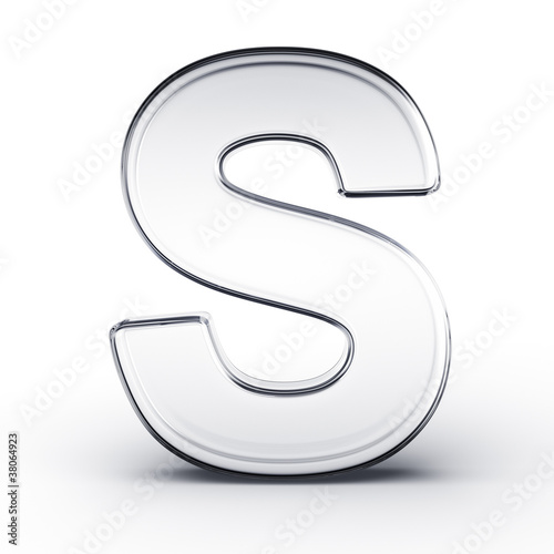 The letter S in glass