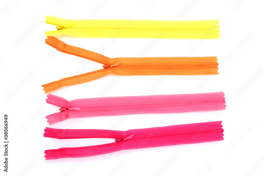 Multicolored zipper isolated on white Multicolored zipper isolated on white