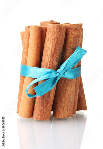 Cinnamon sticks isolated on white