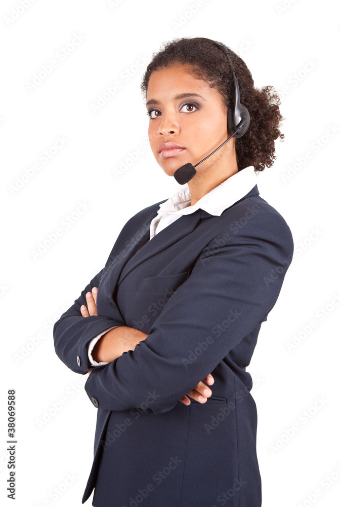 representative businesswoman with headset representative businesswoman with headset