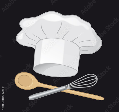Kochen - Kochmütze, Schneebesen, Holzlöfffel