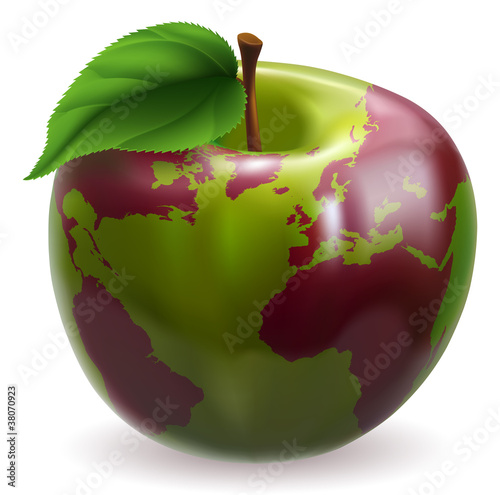 Apple world globe