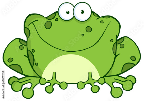 Happy Frog Cartoon Character