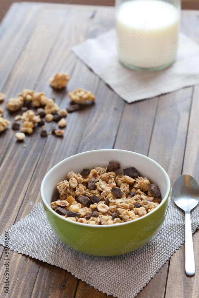 Desayuno de muesli o cereales Desayuno de muesli o cereales
