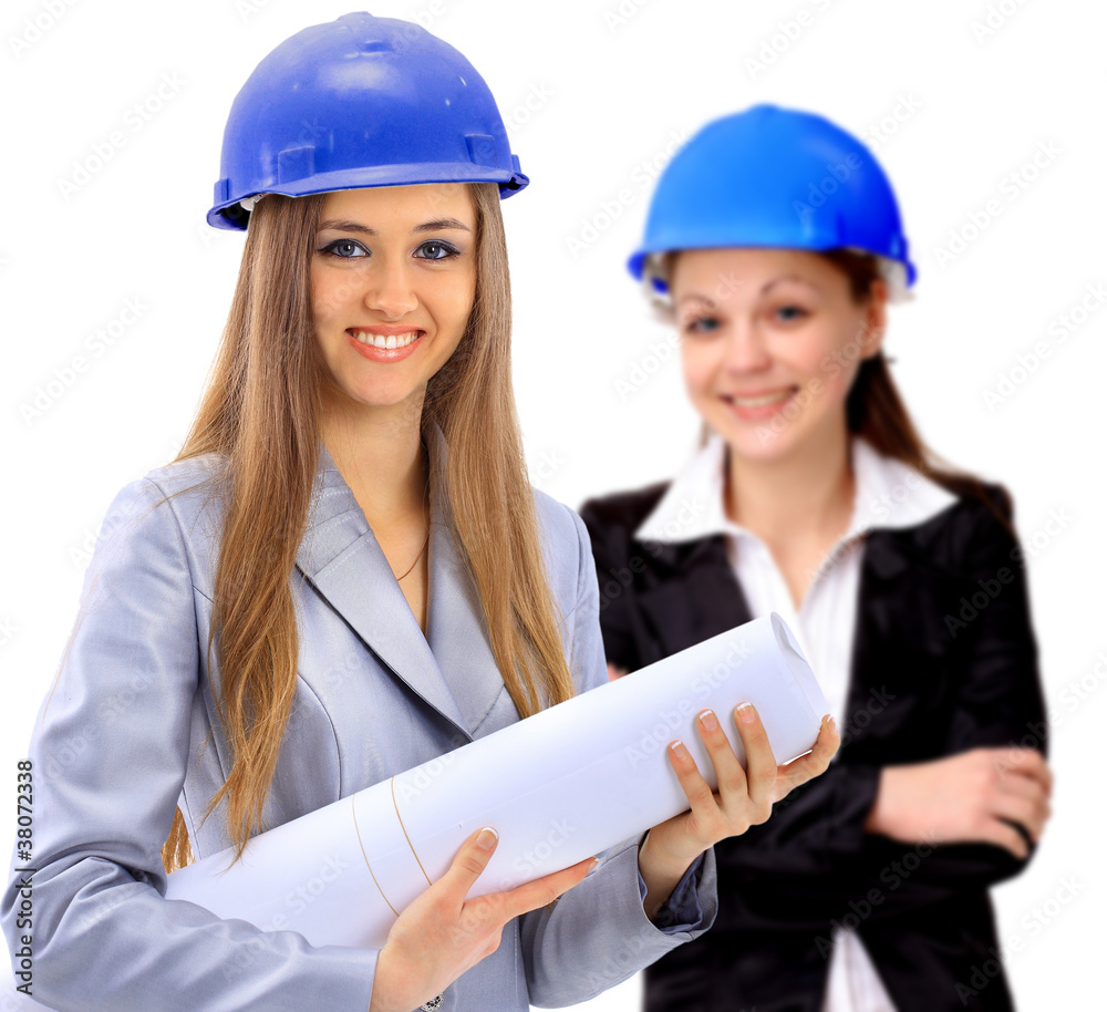 An attractive diverse woman architect team on An attractive diverse woman architect team on