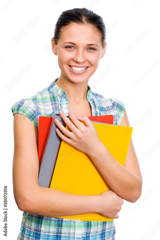 Young student woman... Young student woman...
