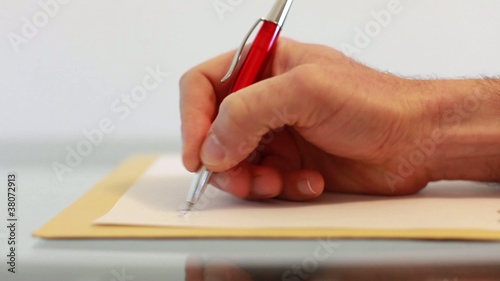 Writing on a white foil