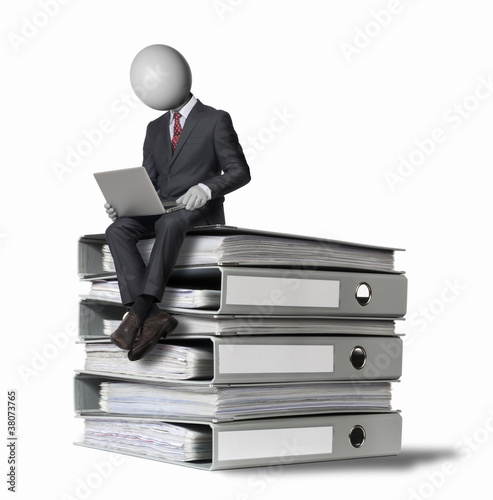 Obraz na płótnie online offline management Headman concept