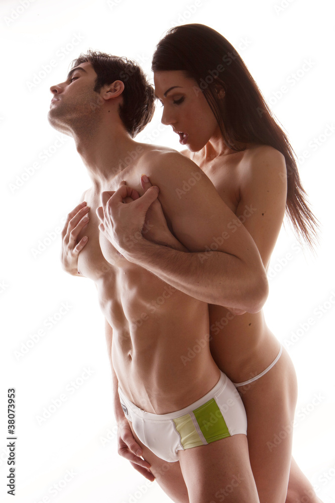 Loving Couple In Lingerie Stock Photo