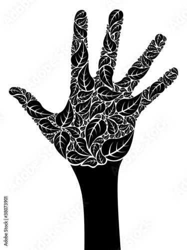 Hand made from leaf shapes.