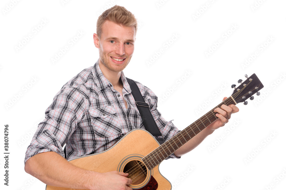 Obraz premium Young man with guitar