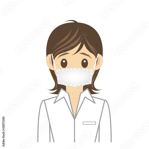 シャツ女性 B 風邪 マスク