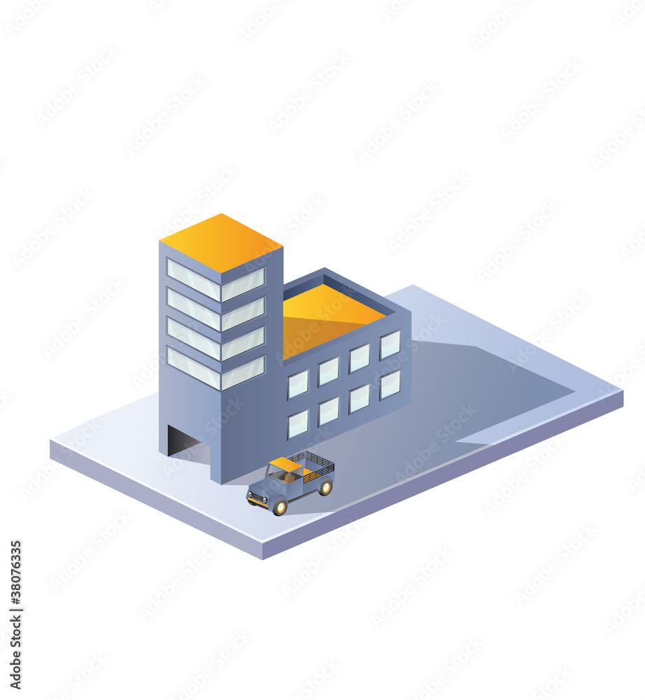 Image factory in isometric Image factory in isometric