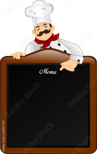 Chef with chalkboard