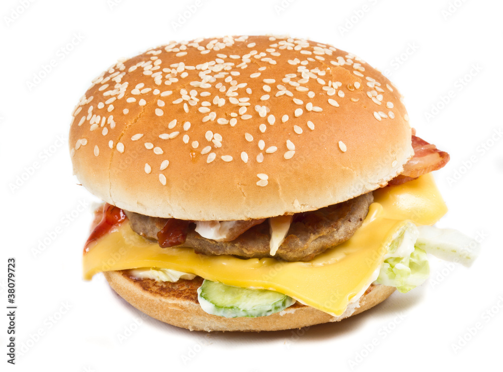 hamburger isolated on white