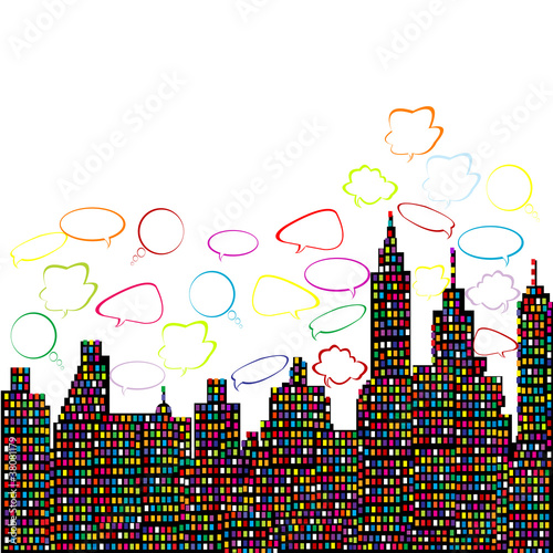 Abstract colored city
