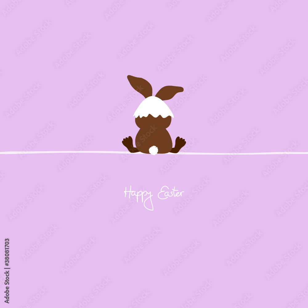 Sitting Easter Bunny Eggshell On Head Purple