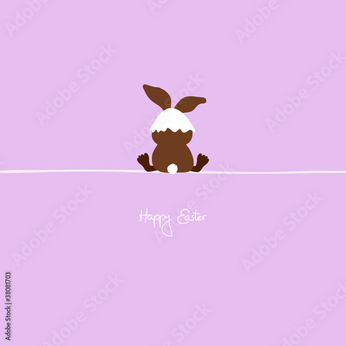 Sitting Easter Bunny Eggshell On Head Purple