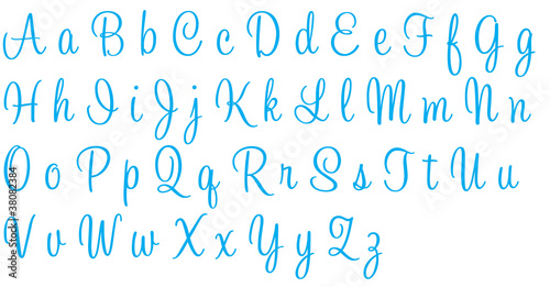 Sweetheart Blue Alphabet