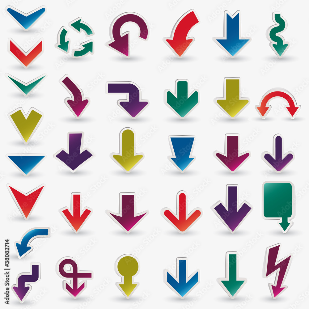 Vector arrows set