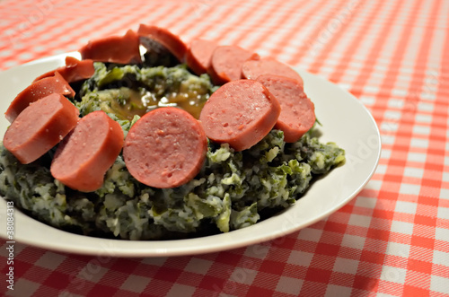 Traditional Dutch dish ‘boerenkool stamppot’. photo