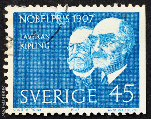 Postage stamp Sweden 1967 Laveran and Kipling