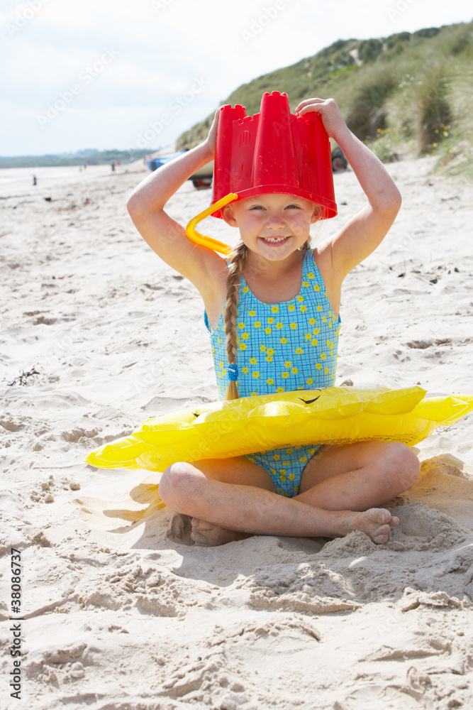Child having fun on beach Child having fun on beach