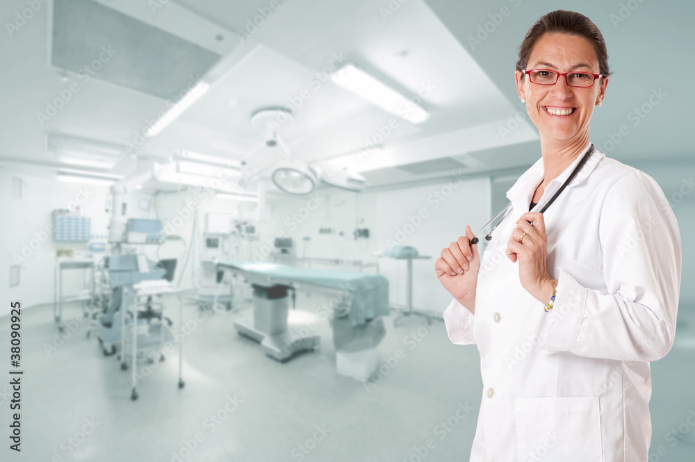 Smiling doctor in operating room Smiling doctor in operating room