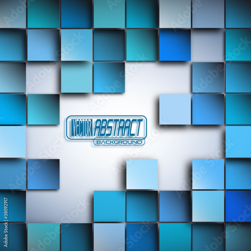 Abstract Blue Squares Background Vector photo