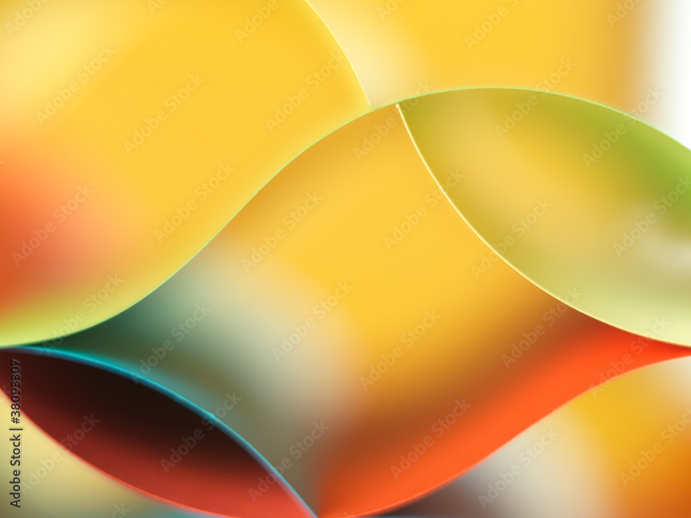 abstract colored paper structure on yellow background