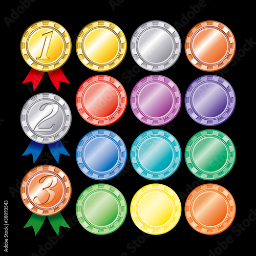Colorful medal set