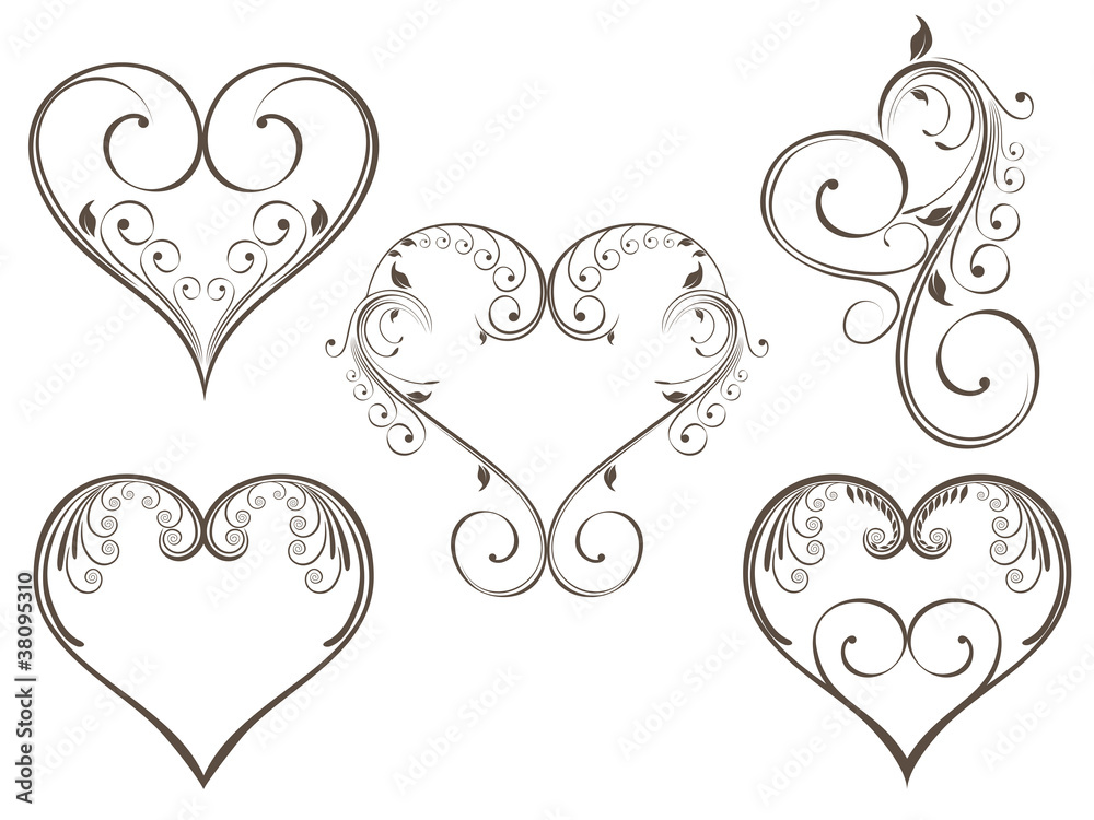 Vector illustration of vintage design heart shape for Valentine